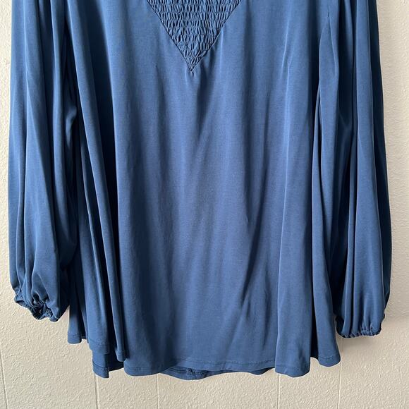 LuLaRoe Womens Top 2XL Puff Sleeves Smocked Relaxed Career Workwear Office Chic - Picture 4 of 11